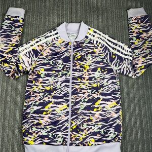 adidas Lavender Collar Multicolor Camo Track Jacket